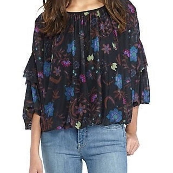 Free People Wildflower Honey Blouse Size XS - Picture 3 of 9
